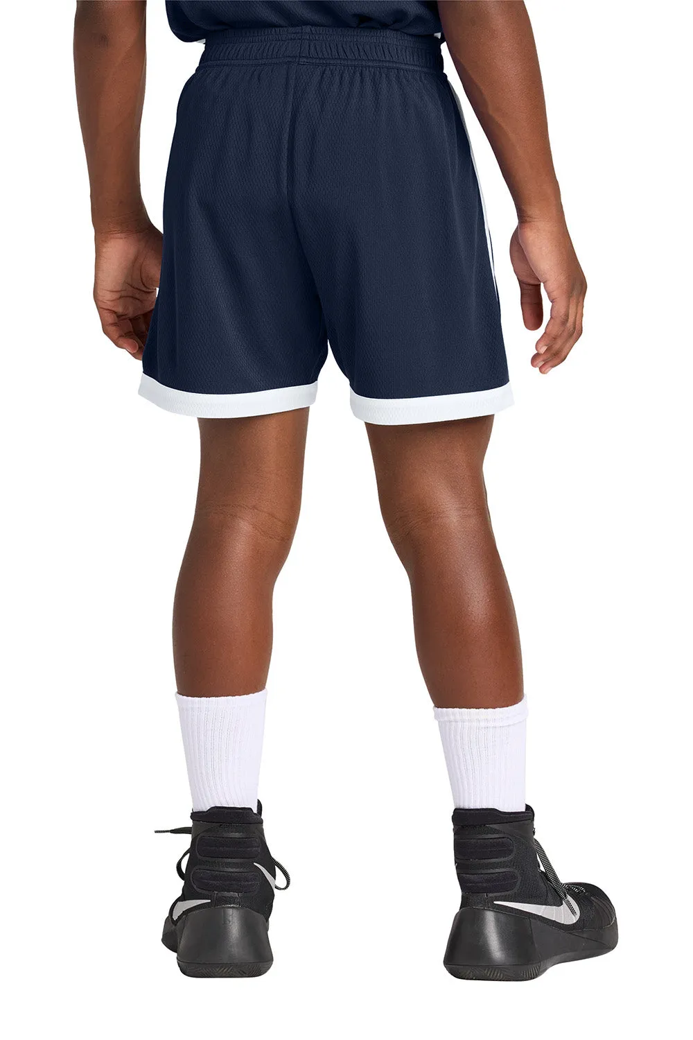 Sport-Tek Youth Rival Moisture Wicking Basketball Shorts - True Navy Blue/White Clothing Sport-Tek