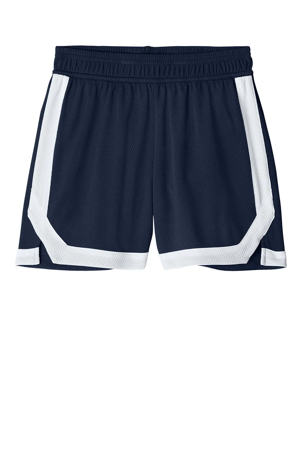 Sport-Tek Youth Rival Moisture Wicking Basketball Shorts - True Navy Blue/White Clothing Sport-Tek