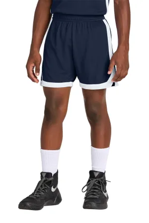 Sport-Tek Youth Rival Moisture Wicking Basketball Shorts - True Navy Blue/White Clothing Sport-Tek