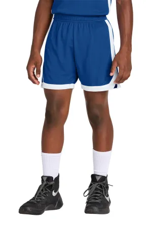 Sport-Tek Youth Rival Moisture Wicking Basketball Shorts - True Royal Blue/White Clothing Sport-Tek