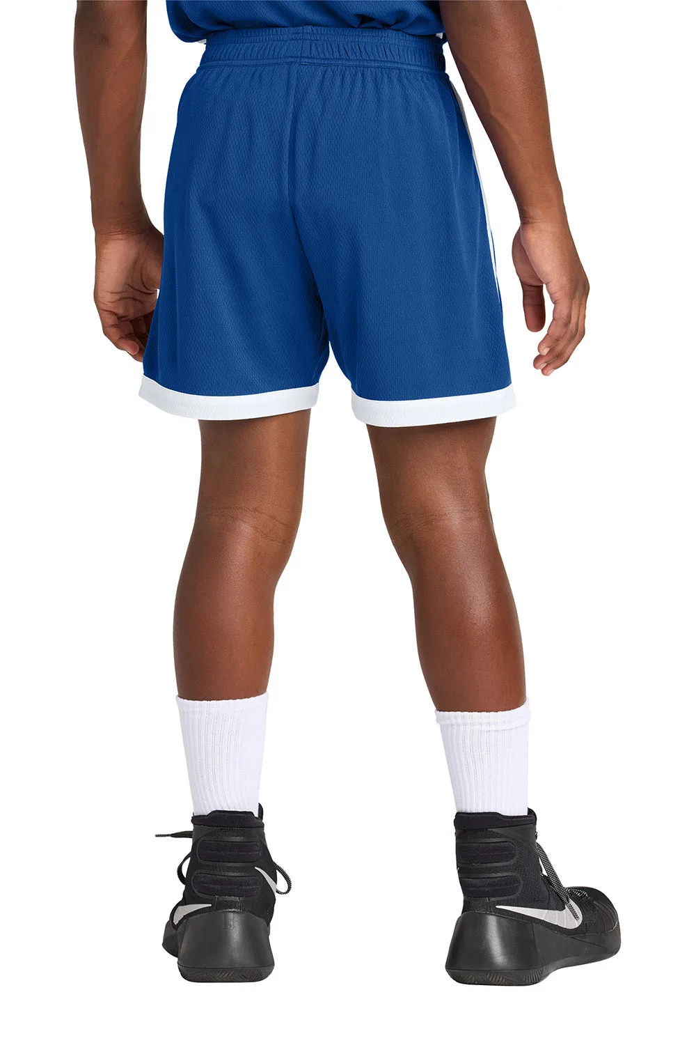 Sport-Tek Youth Rival Moisture Wicking Basketball Shorts - True Royal Blue/White Clothing Sport-Tek