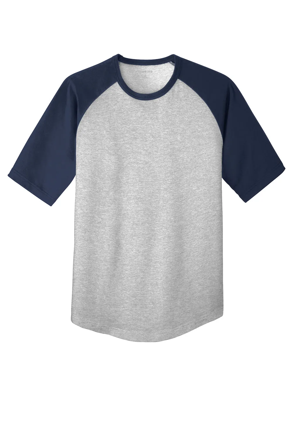 Sport-Tek Youth Short Sleeve Crewneck T-Shirt - Heather Grey/Navy Blue Clothing Sport-Tek
