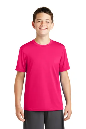 Sport-Tek Youth Tough Moisture Wicking Short Sleeve Crewneck T-Shirt - Raspberry Pink - Closeout Clothing Sport-Tek