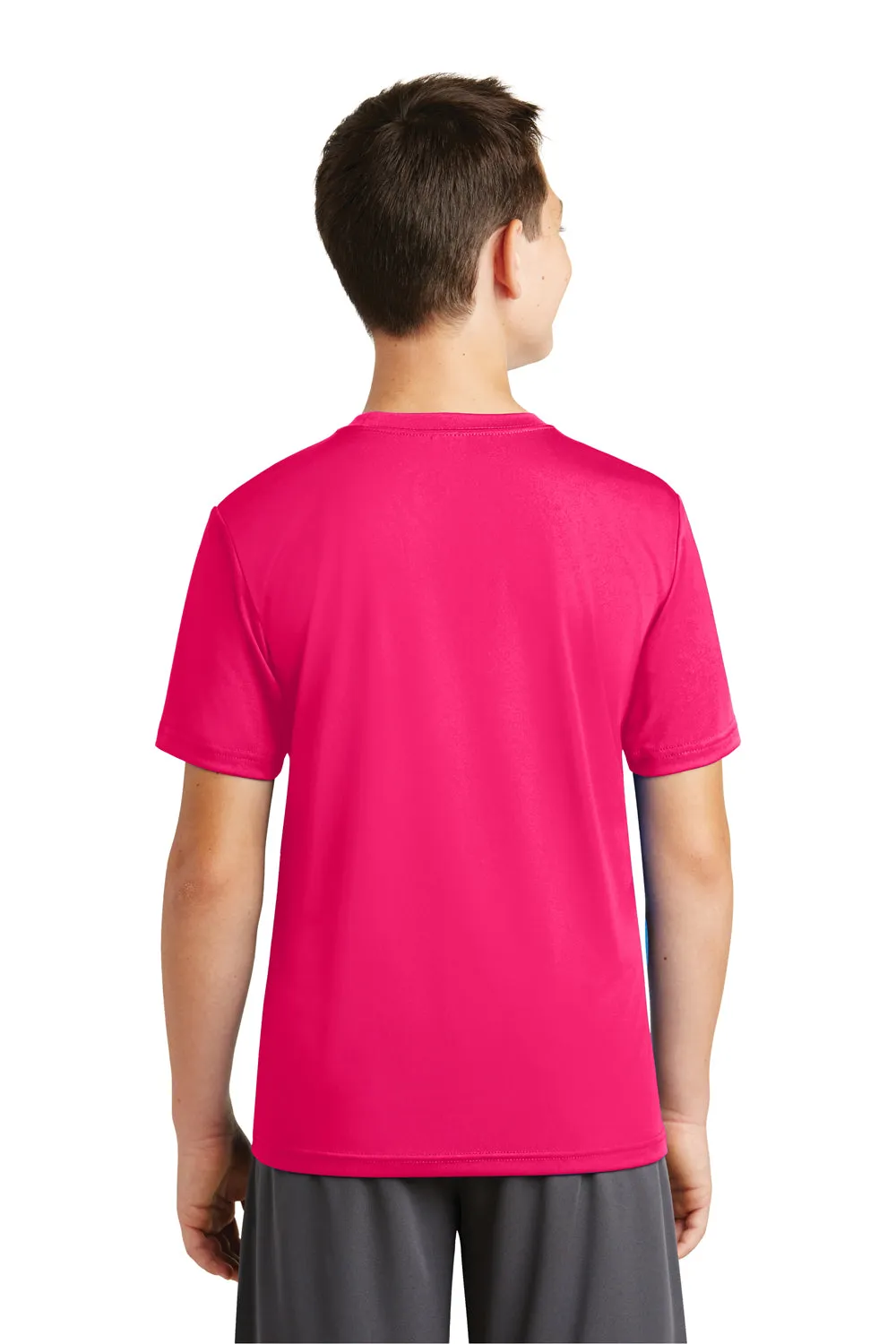 Sport-Tek Youth Tough Moisture Wicking Short Sleeve Crewneck T-Shirt - Raspberry Pink - Closeout Clothing Sport-Tek