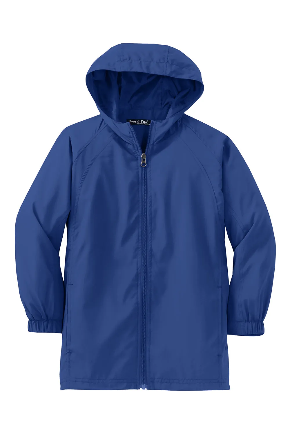 Sport-Tek Youth Water Resistant Full Zip Hooded Jacket - True Royal Blue - Closeout Clothing Sport-Tek