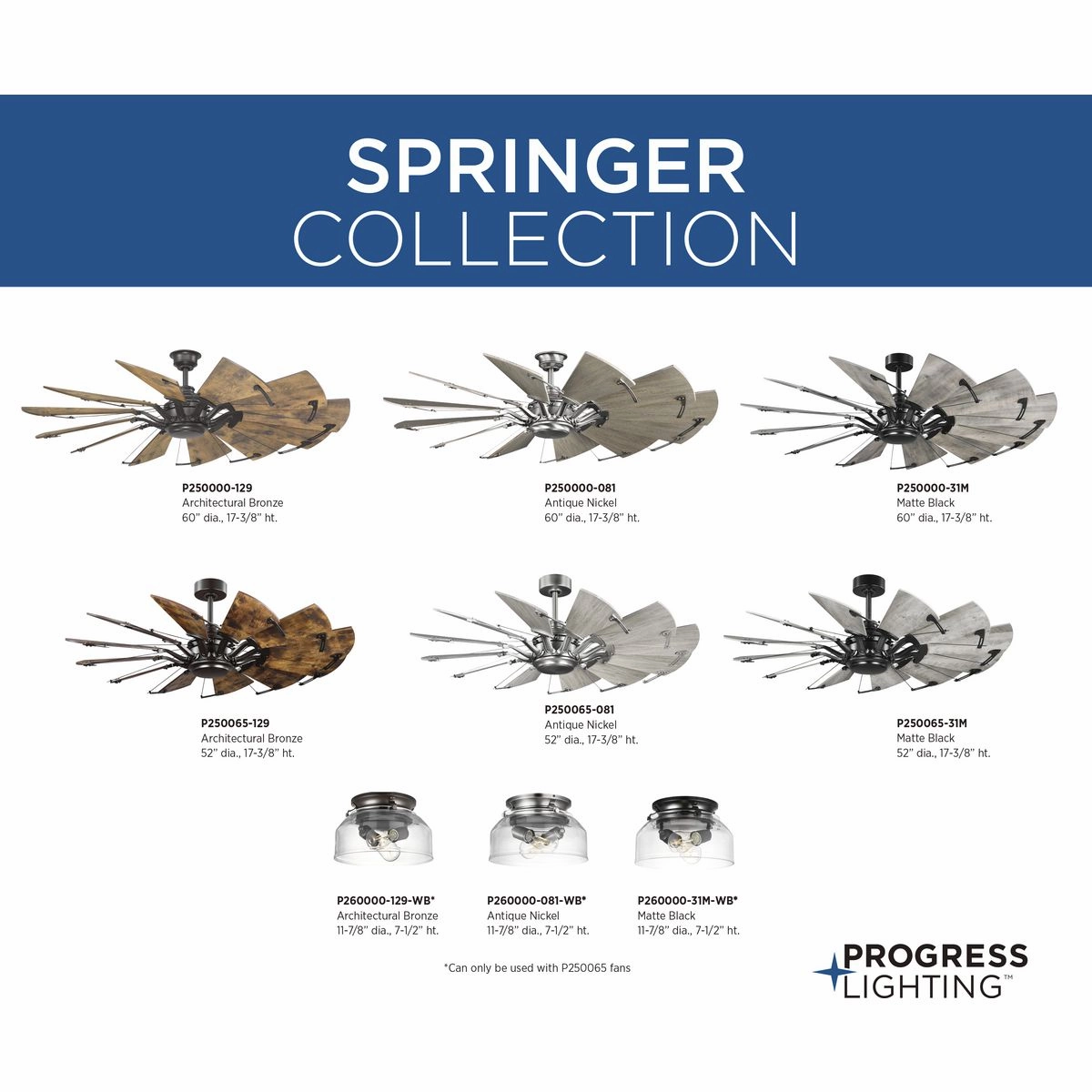 Springer 52"Ceiling Fan Antique Nickel