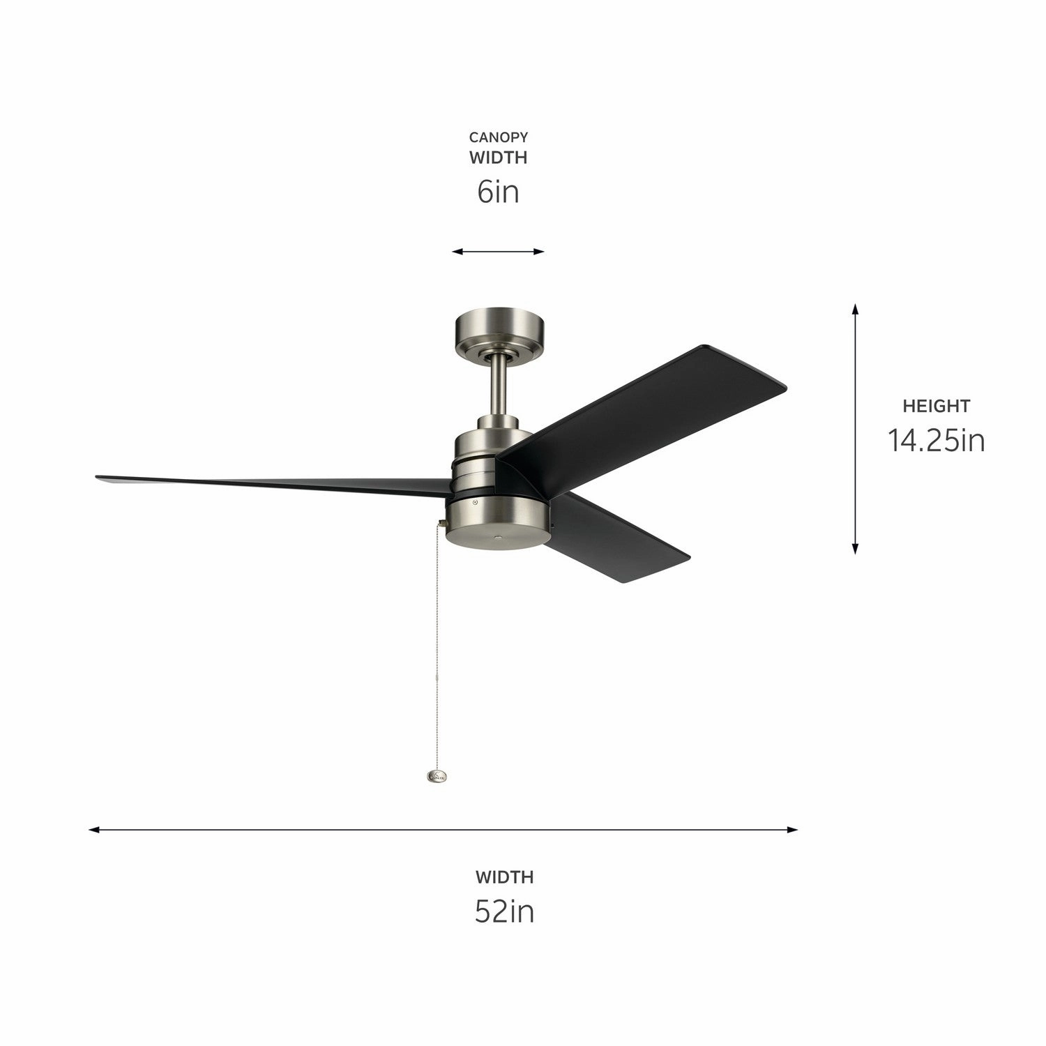 Spyn Lite 52"Ceiling Fan Brushed Nickel