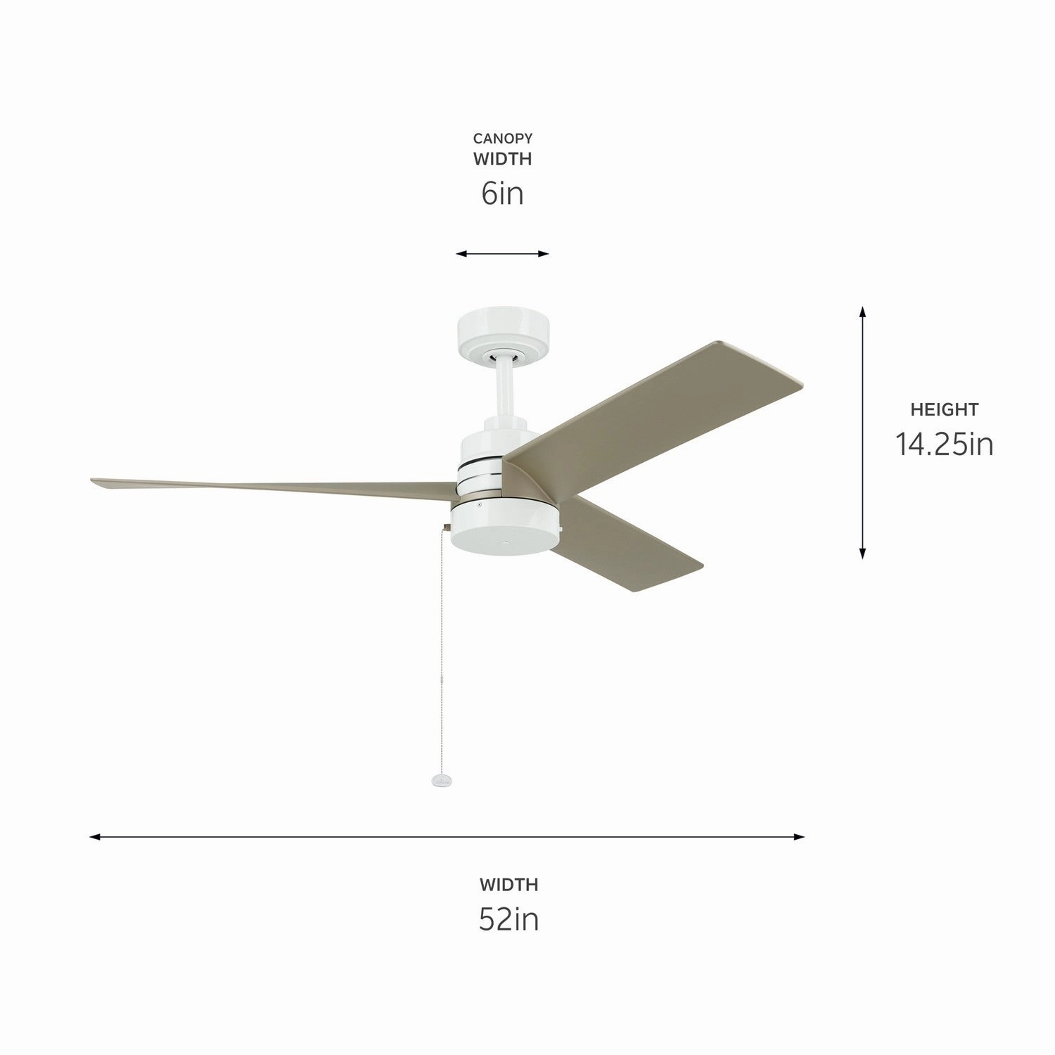 Spyn Lite 52"Ceiling Fan White