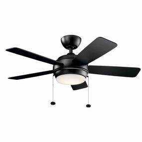 Starkk 42"Ceiling Fan Satin Black quiet small fans for desk or nightstand