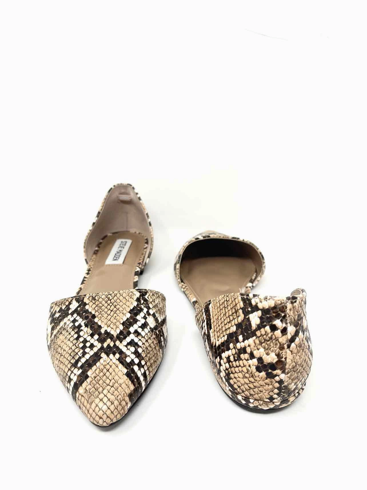 Steve Madden Women's Tan/Brown Slip-On Snake Print Size 6.5 Flats