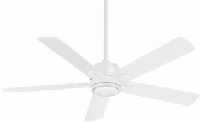 Stout 54"Ceiling Fan Flat White quiet medium fans for living room use