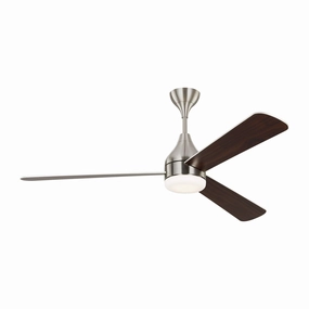 Streaming 60"Ceiling Fan Brushed Steel whisper-quiet fans for bedrooms and offices