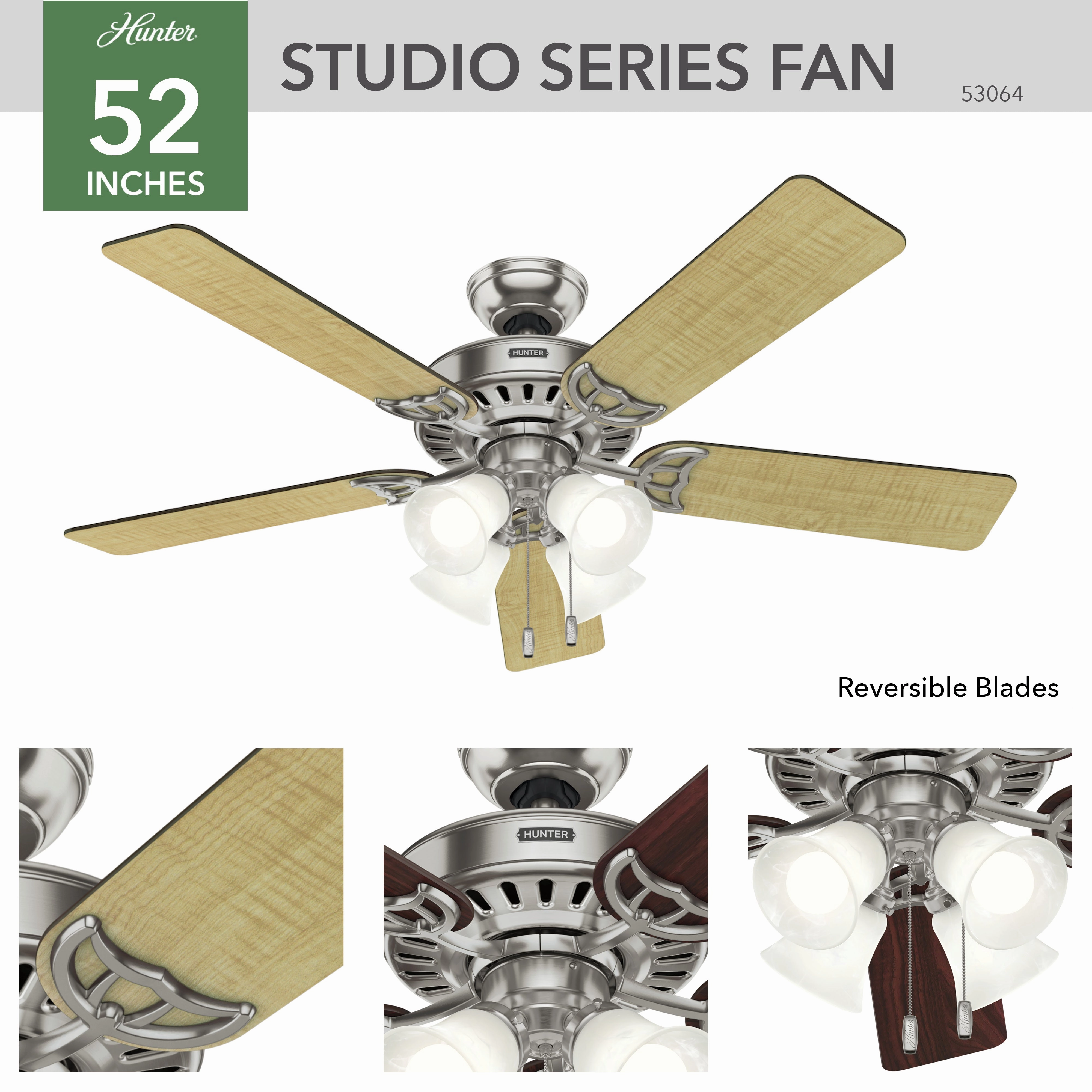 Studio Series 52"Ceiling Fan Brushed Nickel