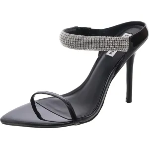 Stunning Womens Rhinestone Patent Leather Slide