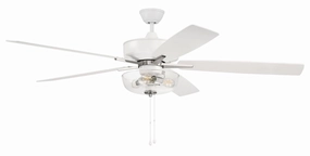 Super Pro 101 60" Ceiling Fan in White/Polished Nickel compact indoor fans for apartment use