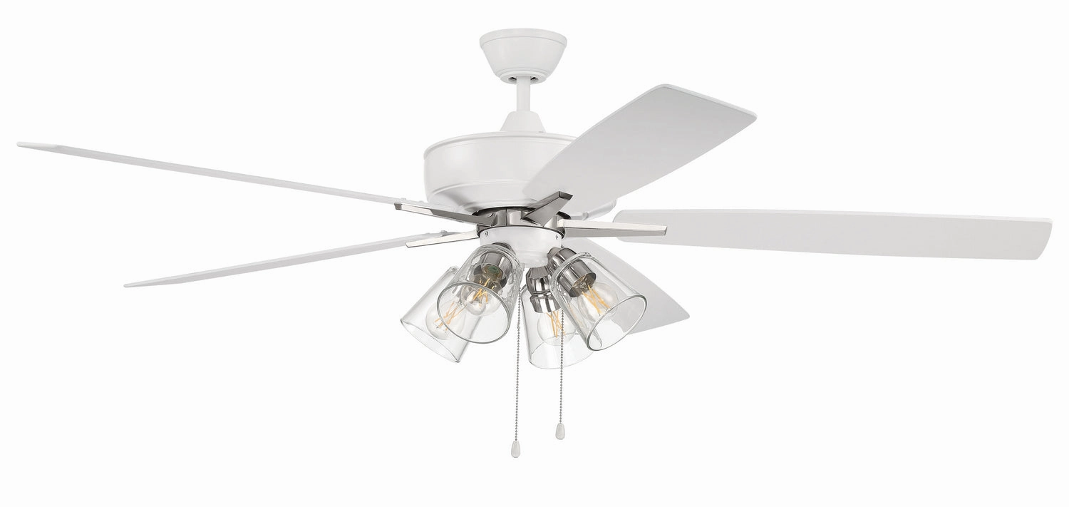 Super Pro 104 60"Ceiling Fan White/Polished Nickel affordable medium fans for summer