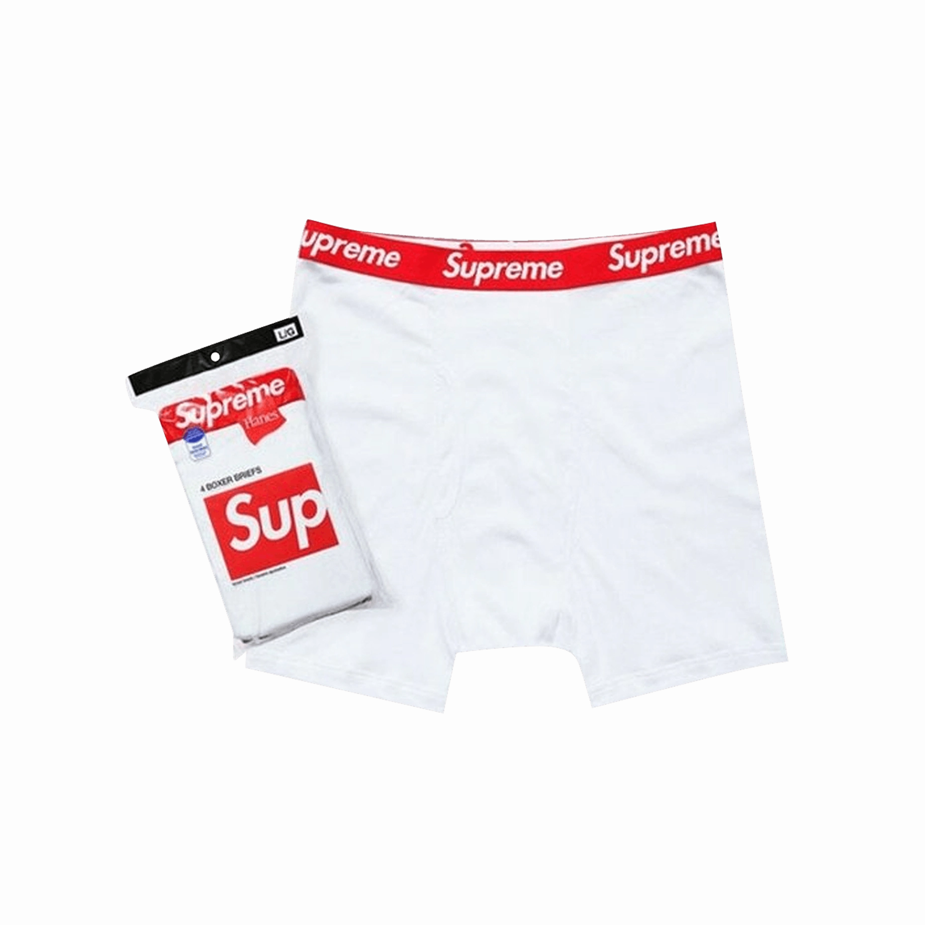 Supreme®/Hanes® Boxer Briefs (4 Pack) White