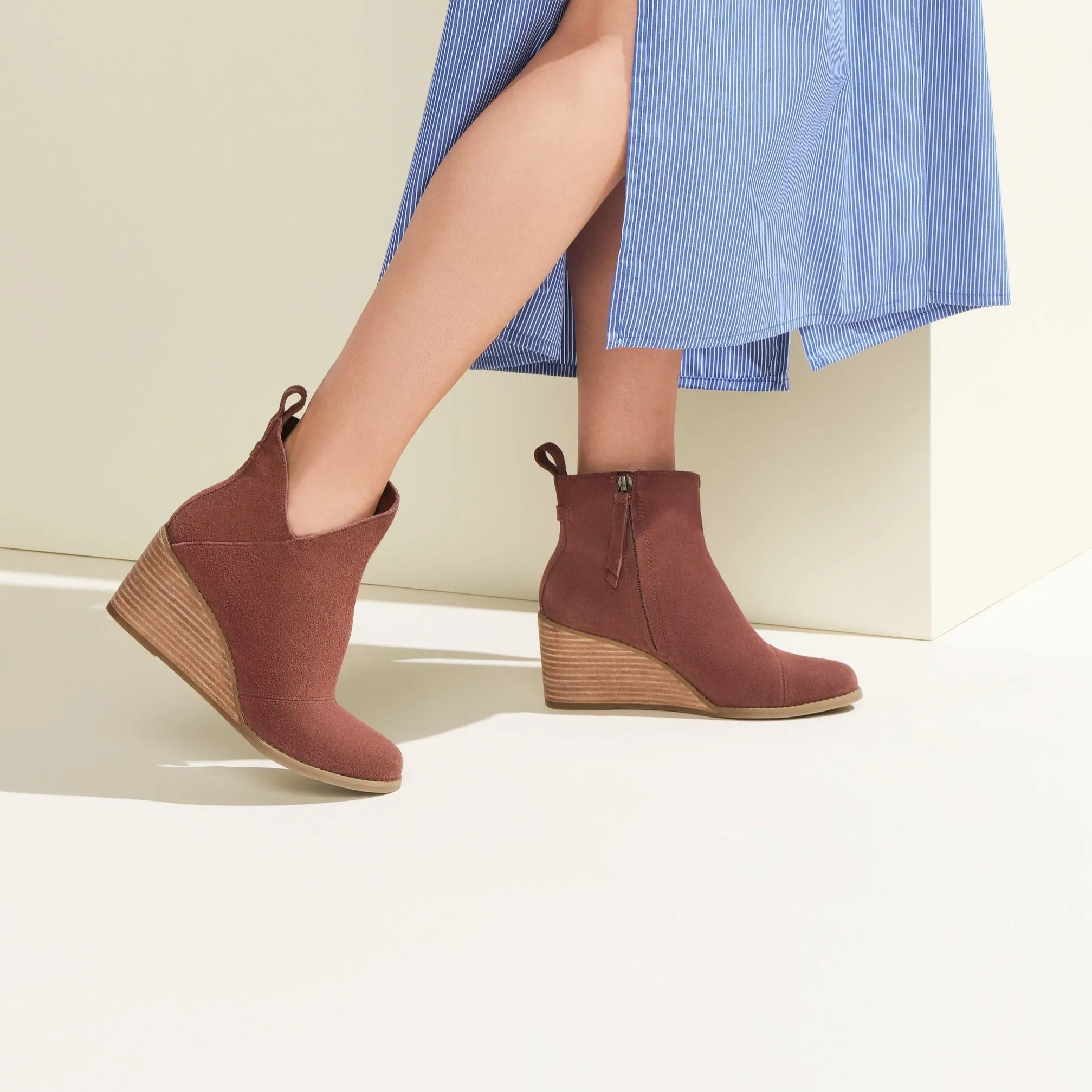 Sutton Chestnut Suede Wedge Boot