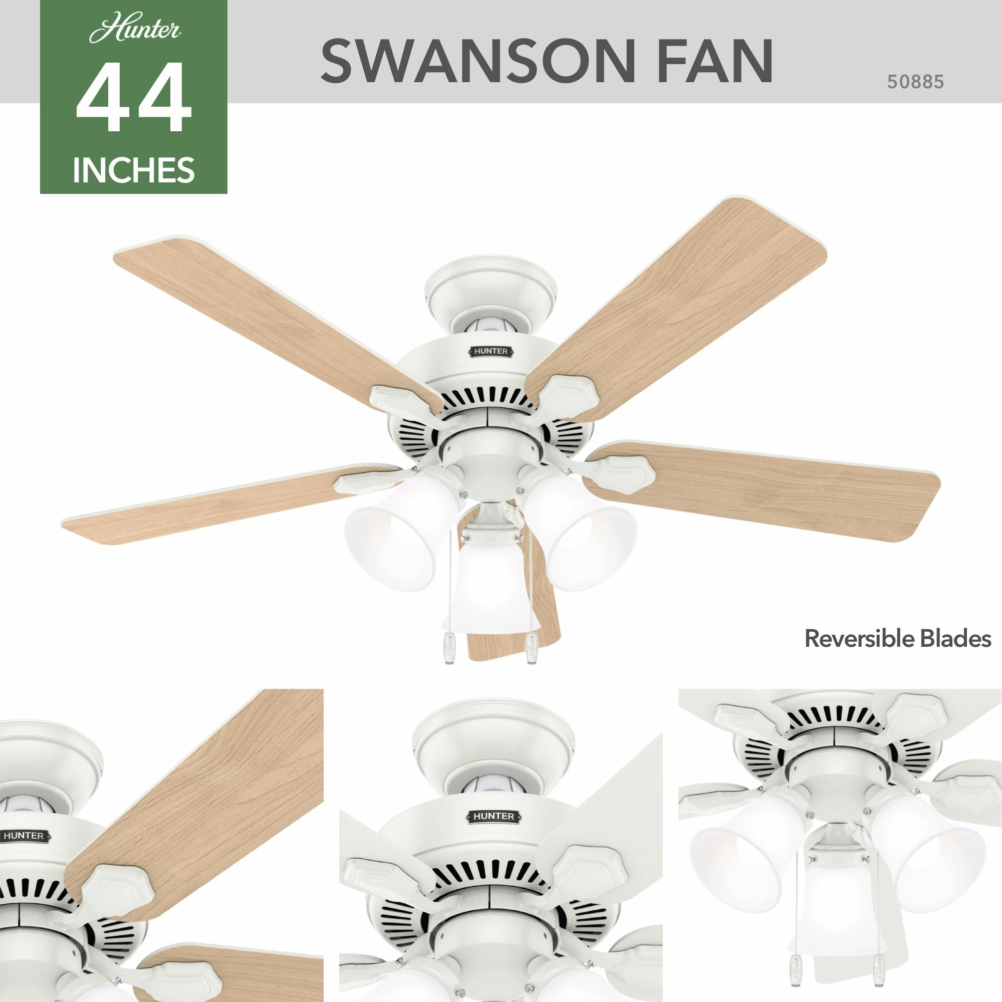 Swanson 44"Ceiling Fan Fresh White