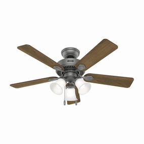 Swanson 44"Ceiling Fan Matte Silver best small fans for home and travel