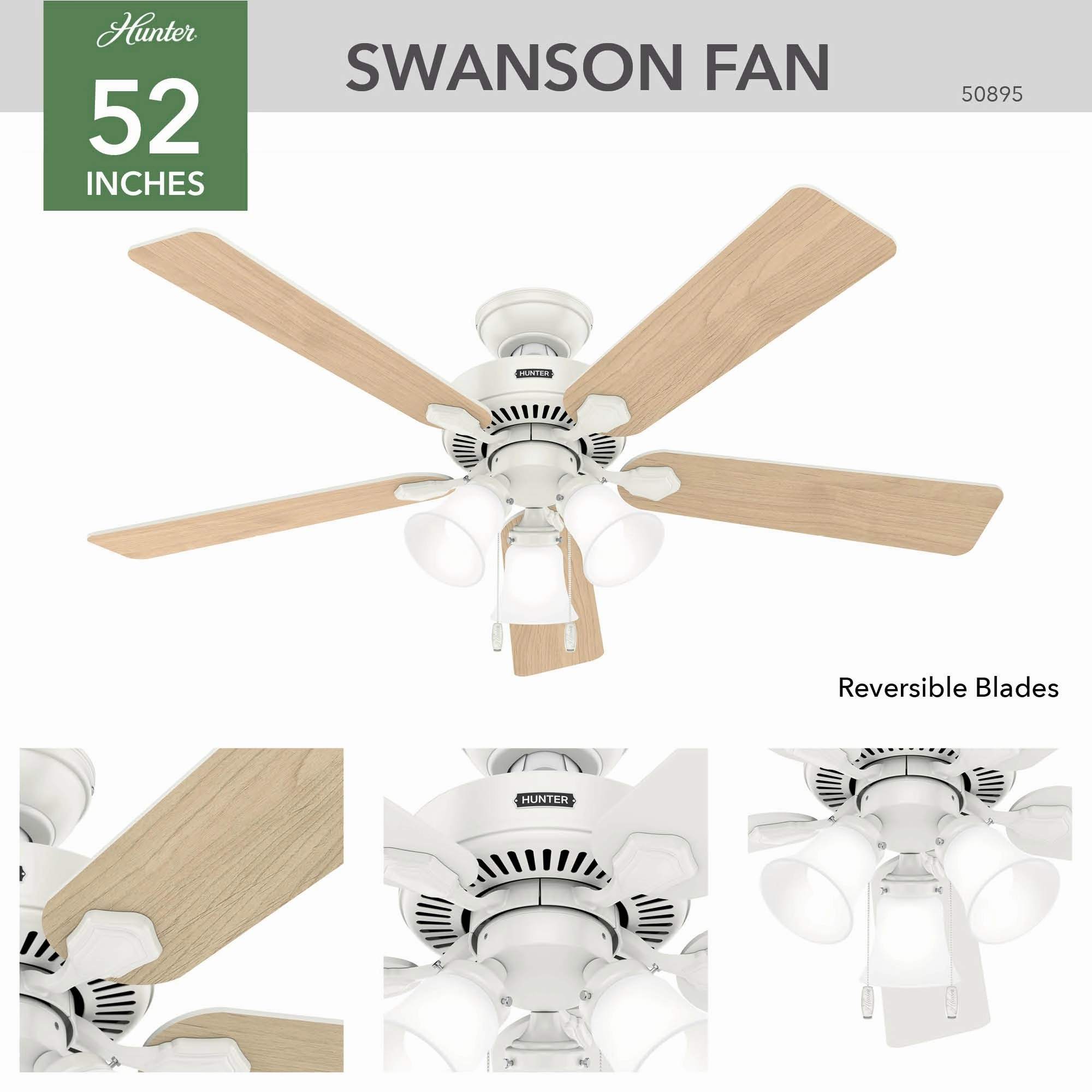 Swanson 52"Ceiling Fan Fresh White