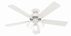 Swanson 52"Ceiling Fan Fresh White whisper-quiet fans for bedrooms and offices