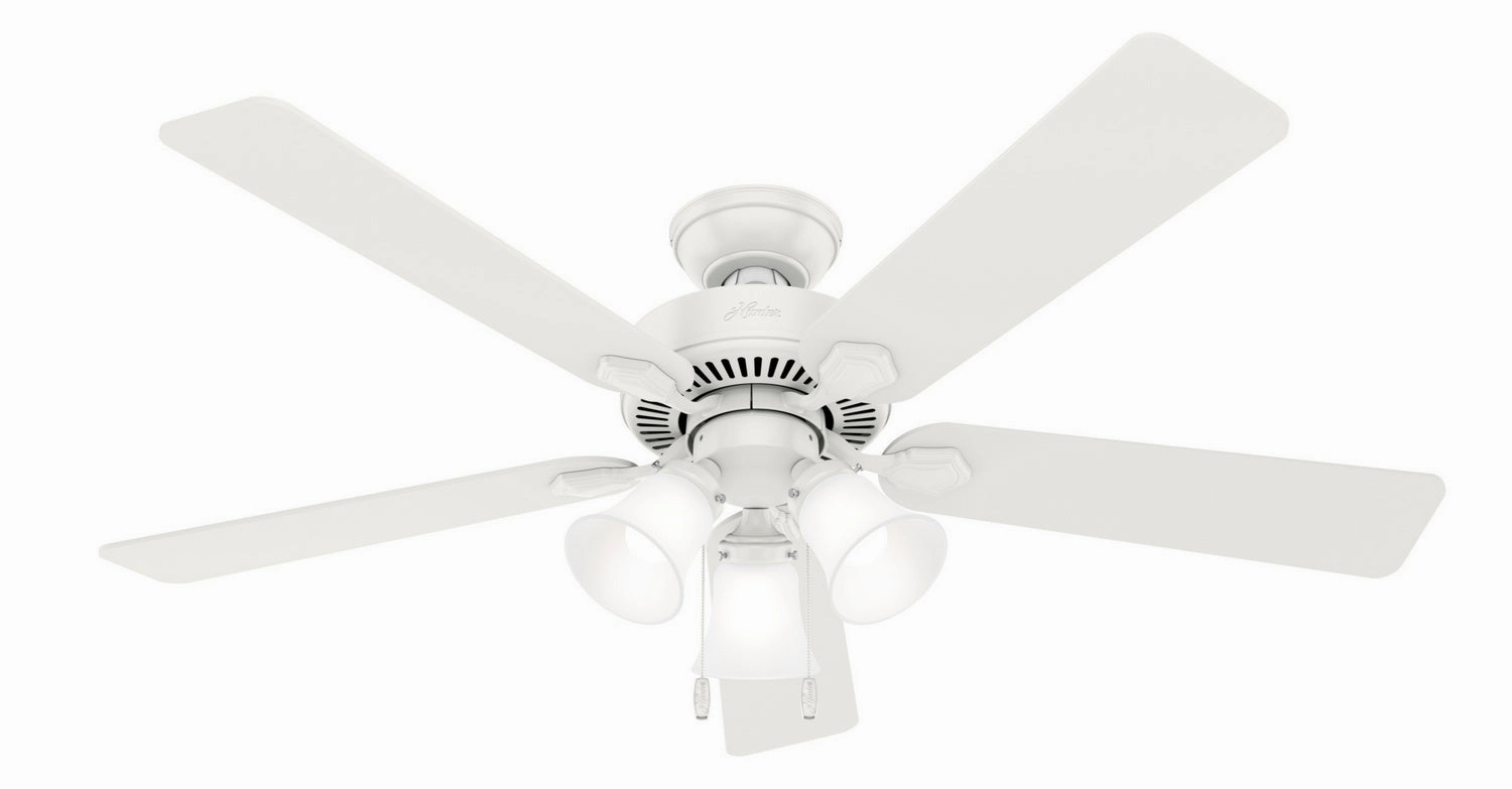 Swanson 52"Ceiling Fan Fresh White whisper-quiet fans for bedrooms and offices