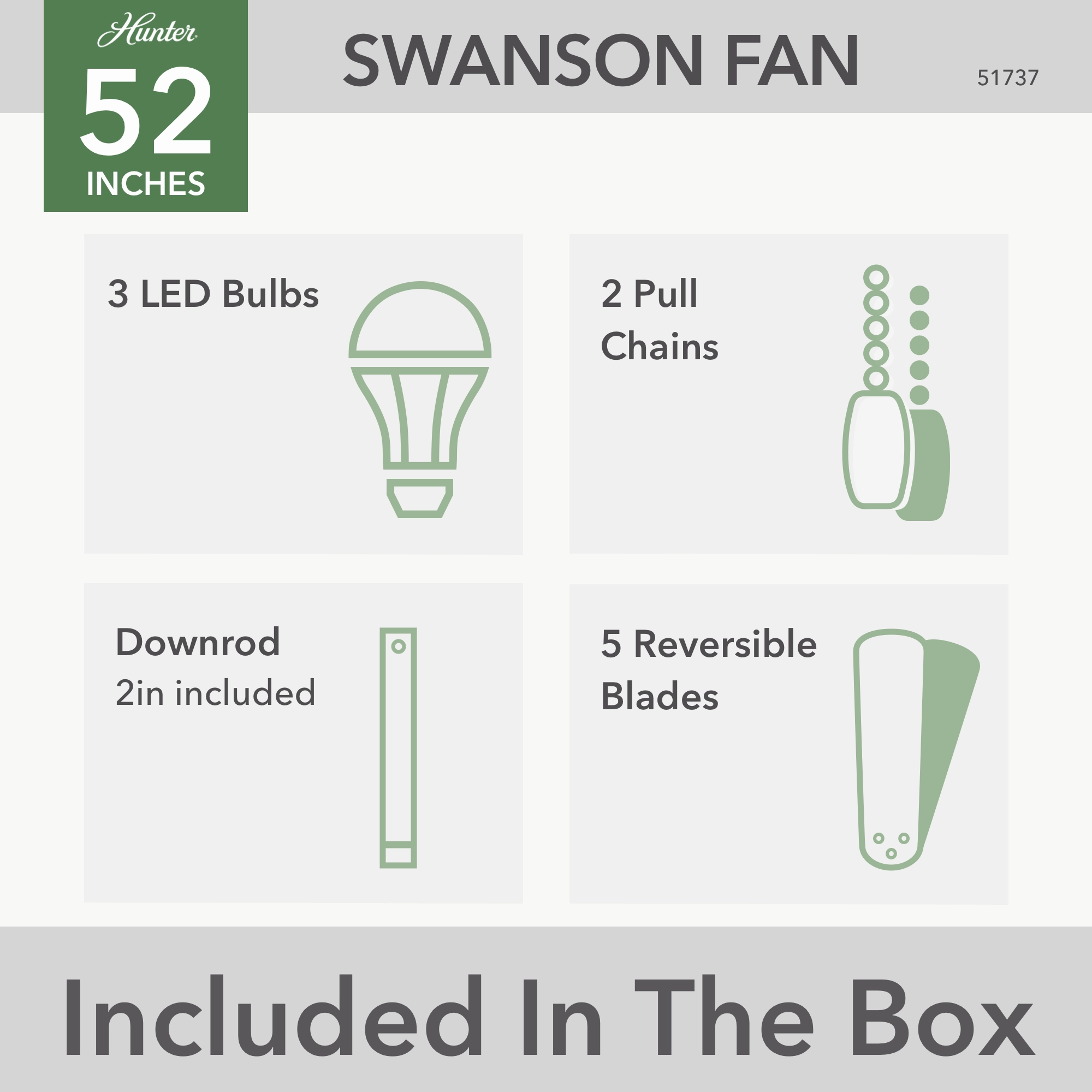 Swanson 52"Ceiling Fan Matte Black