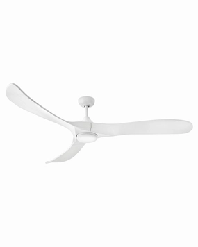 Swell Illuminated 72" LED Smart Fan Matte White whisper-quiet fans for bedrooms and offices