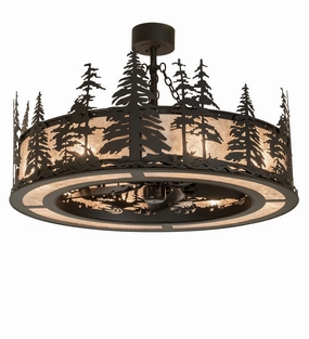 Tall Pines Eight Light Chandel-Air Oil Rubbed Bronze large electric fans for spacious rooms