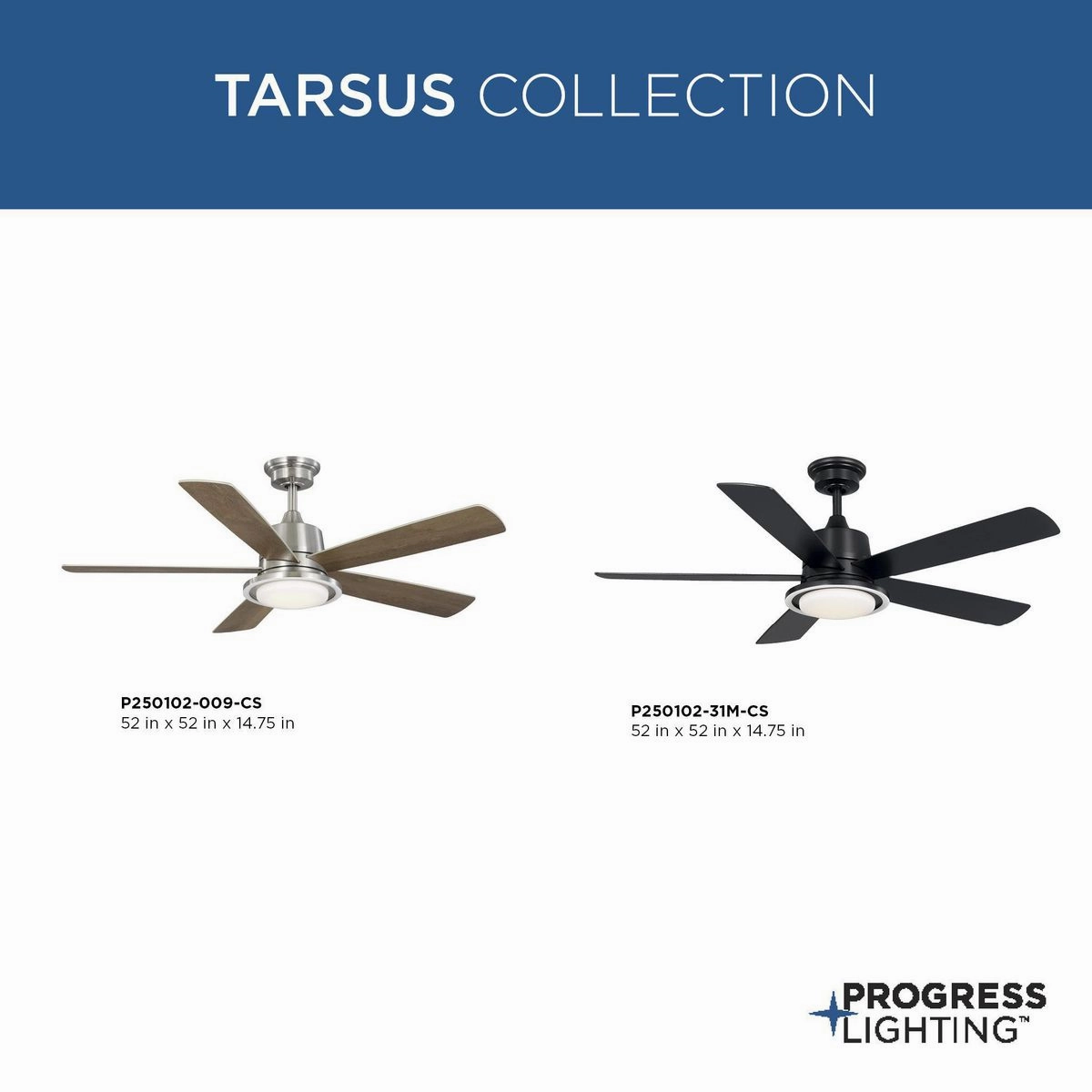 Tarsus 52"Ceiling Fan Brushed Nickel