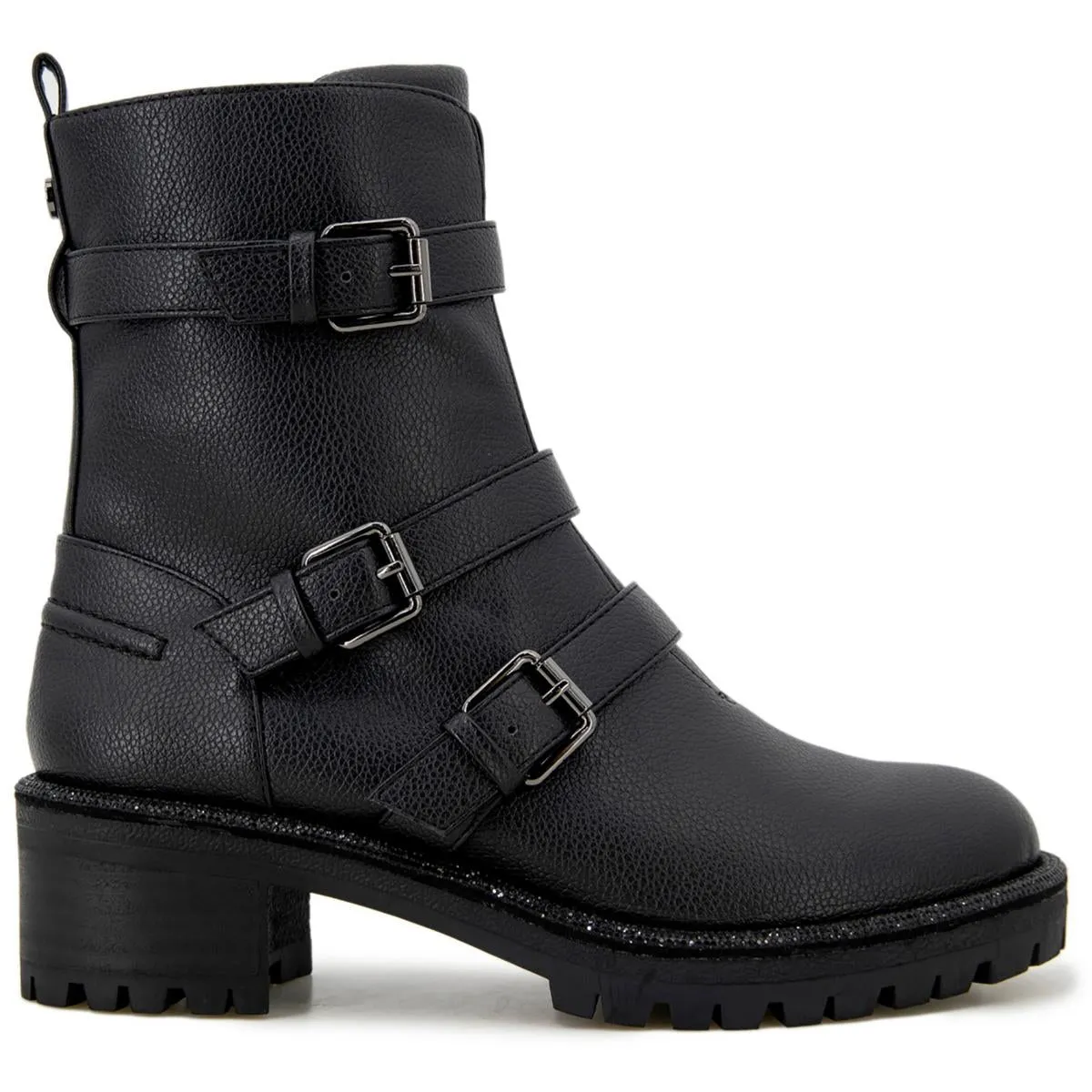 Tate Womens Faux Leather Rhinestone Motorcycle Boots ecco Shoes
