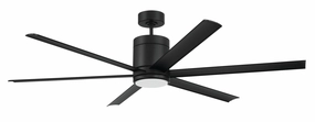 Tate 65"Ceiling Fan Flat Black outdoor exterior fans for patio cooling