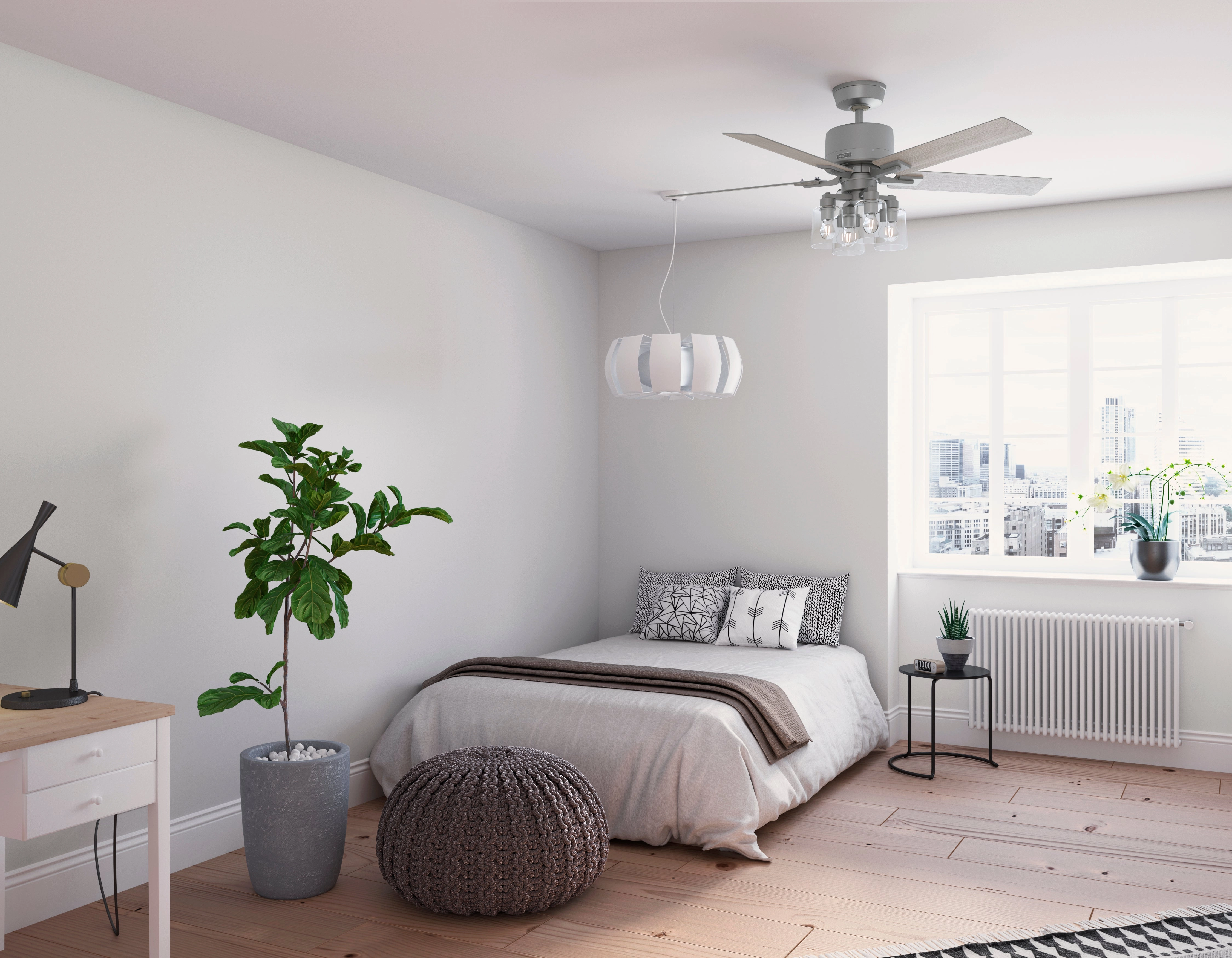 Techne 52"Ceiling Fan Matte Silver