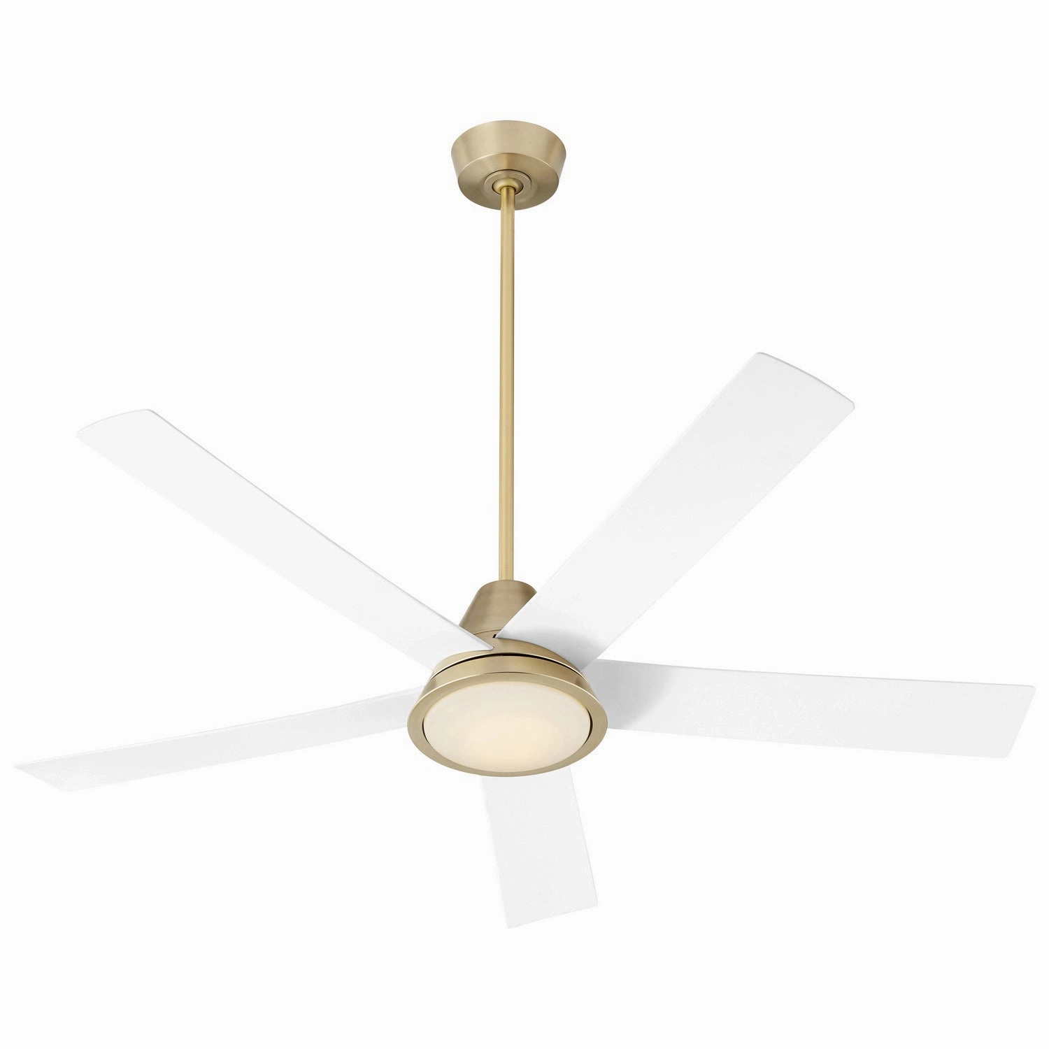 Temple 56"Ceiling Fan Aged Brass W/ White Blades