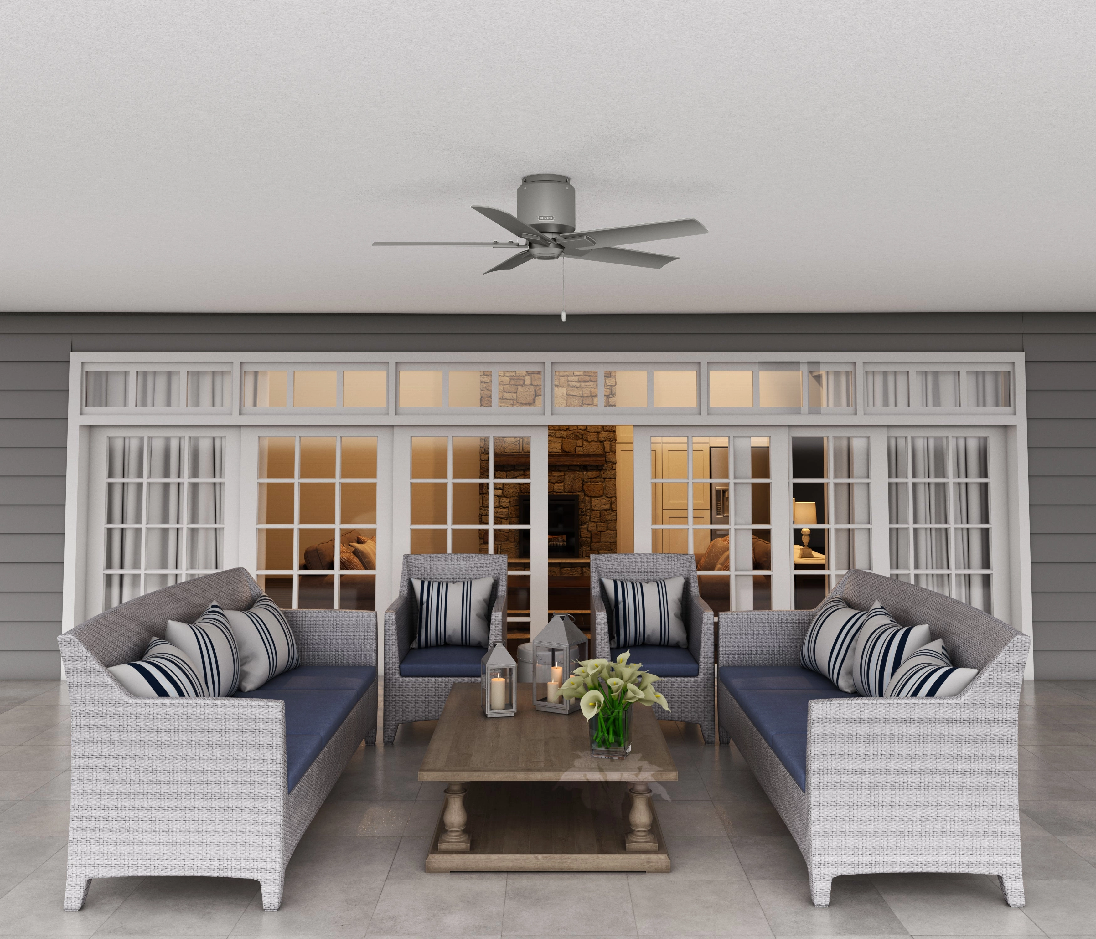 Terrace Cove 44"Ceiling Fan Matte Silver