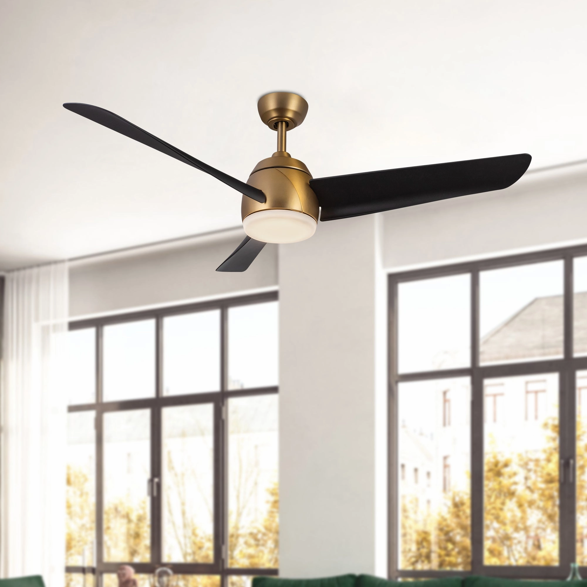 Thalia 54"Ceiling Fan Brushed Gold/Matte Black