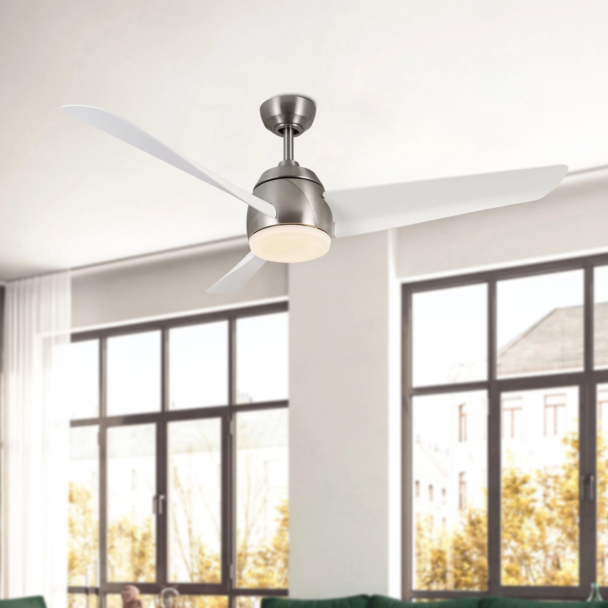 Thalia 54"Ceiling Fan Brushed Nickel/Matte White