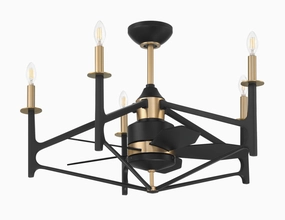 The Reserve 32 24"Ceiling Fan Flat Black/Satin Brass best small fans for home and travel