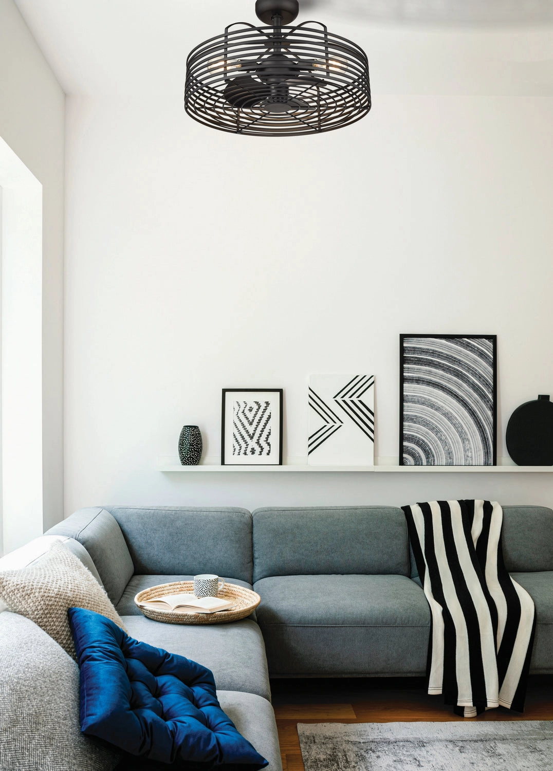 Three Light Fandelier Matte Black
