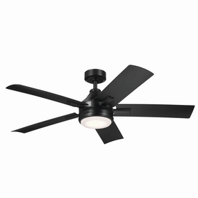 Tide 52"Ceiling Fan Satin Black weatherproof fans for outdoor environments