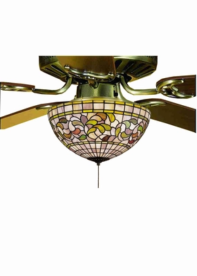 Tiffany Turning Leaf Three Light Fan Light Fixture indoor electric fans with remote control