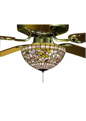 Tiffany Turning Leaf Three Light Fan Light Fixture compact small fans for bedrooms