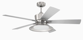 Topper 52"Ceiling Fan Brushed Polished Nickel multi-speed fans with easy controls