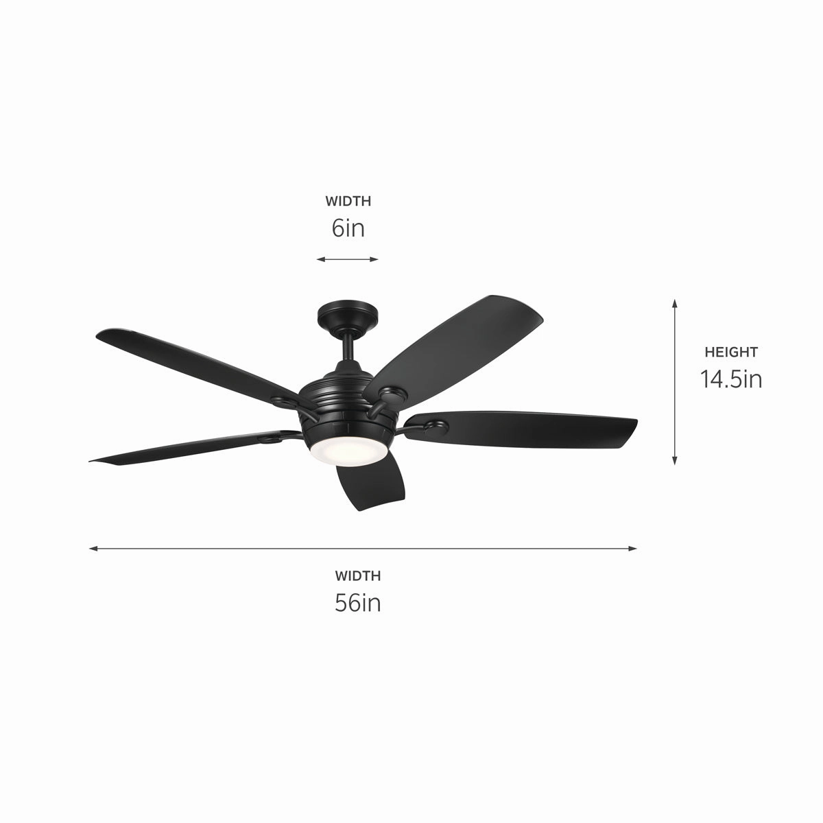 Tranquil 56"Ceiling Fan Satin Black