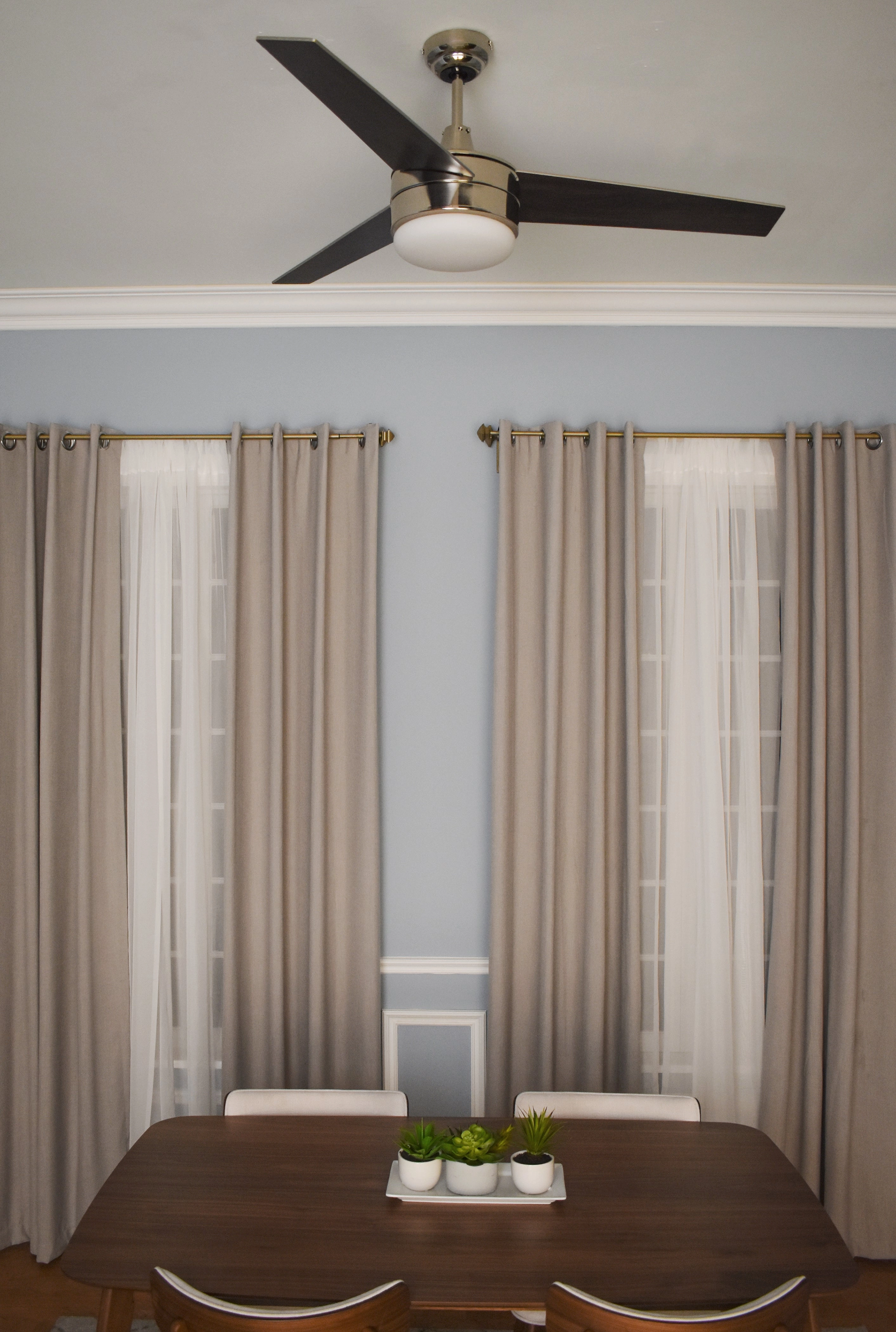 Trio 52"Ceiling Fan Satin Nickel / Black