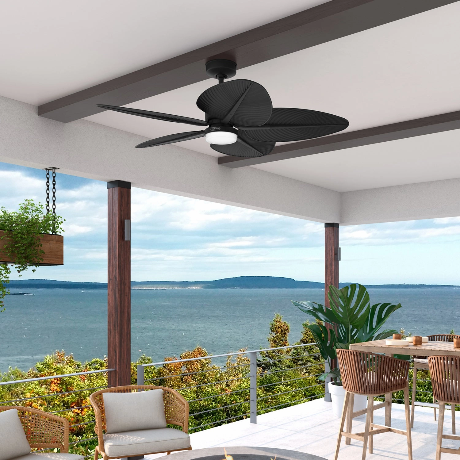 Tropic View 52"Ceiling Fan Matte Black