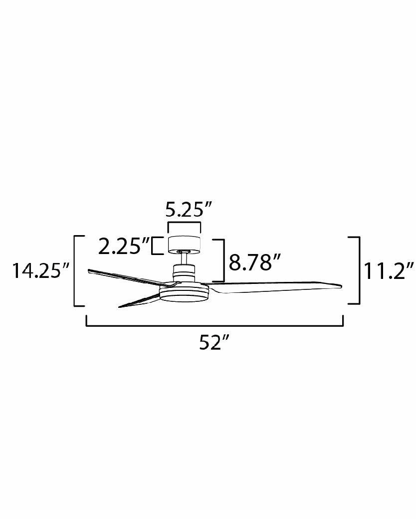 Ultra Slim 52"Outdoor Ceiling Fan Matte White