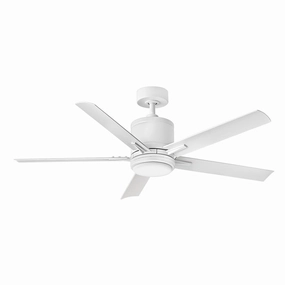 Vail 52" LED Smart Fan Matte White stylish medium fans for contemporary homes