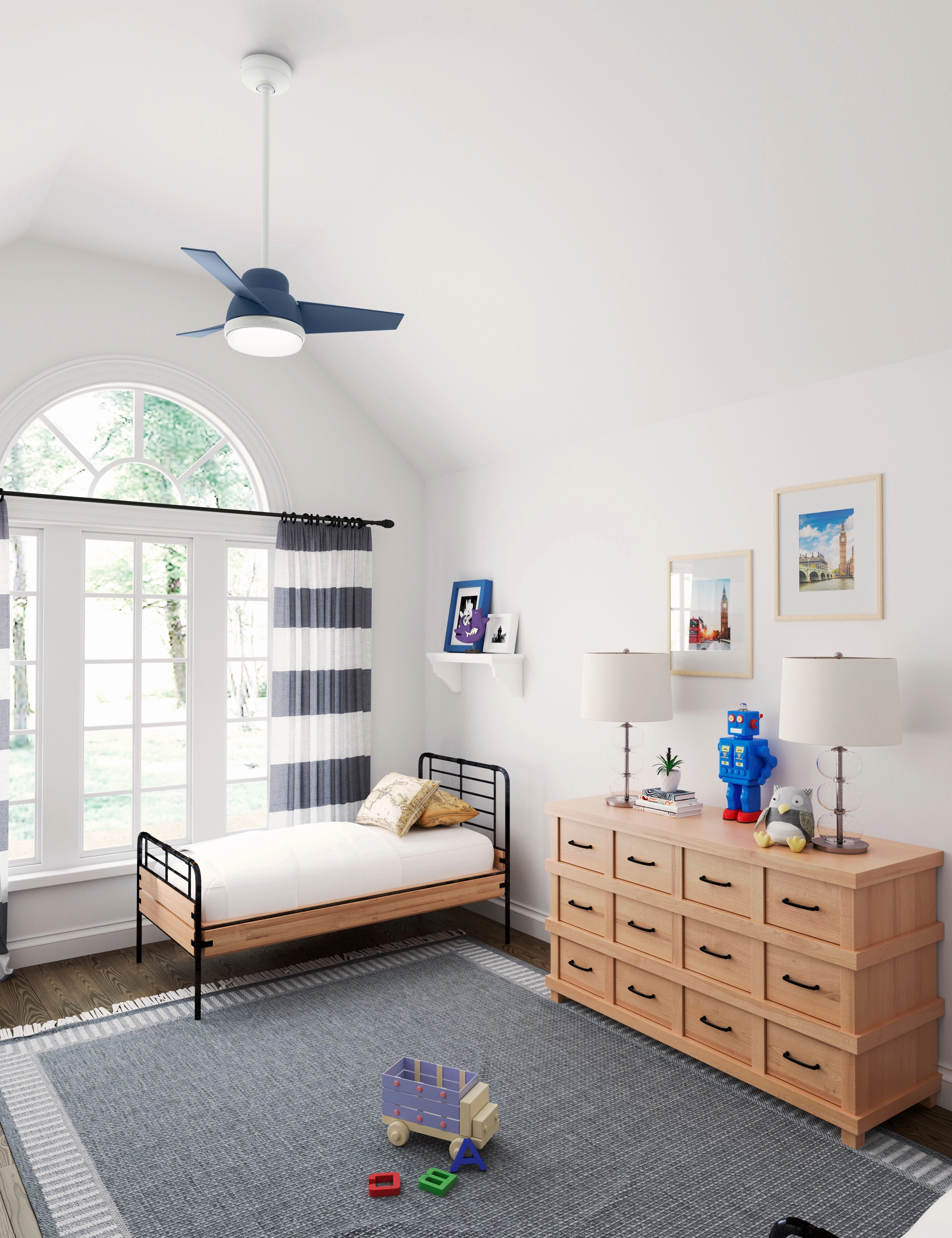 Valda 36"Ceiling Fan Indigo Blue